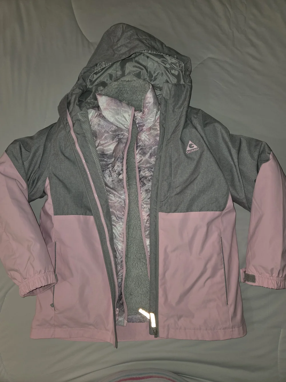 Gerry Girls' Gray Jacket with Pink Accents